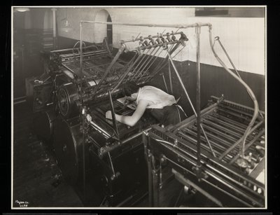 A Printing Press at Unz und Co., 24 Beaver Street, New York by Byron Company